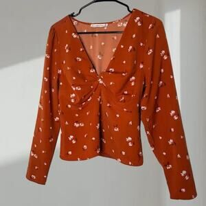 Abercrombie & Fitch Floral Twist-Front Blouse(Women’s Medium)